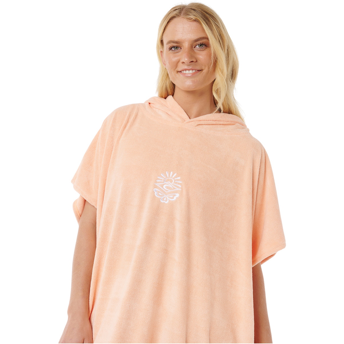 2026 Rip Curl Femmes Serviette De Bain Classique à Capuche 00ZWTO - Bright Peach